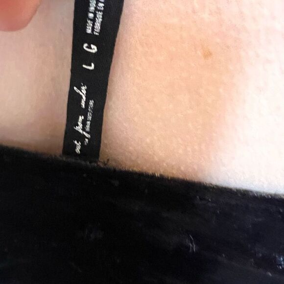 Out from Under Black Velvet Off Shoulder Crop Top Sz L Goth Urban Outfitters - Picture 6 of 6